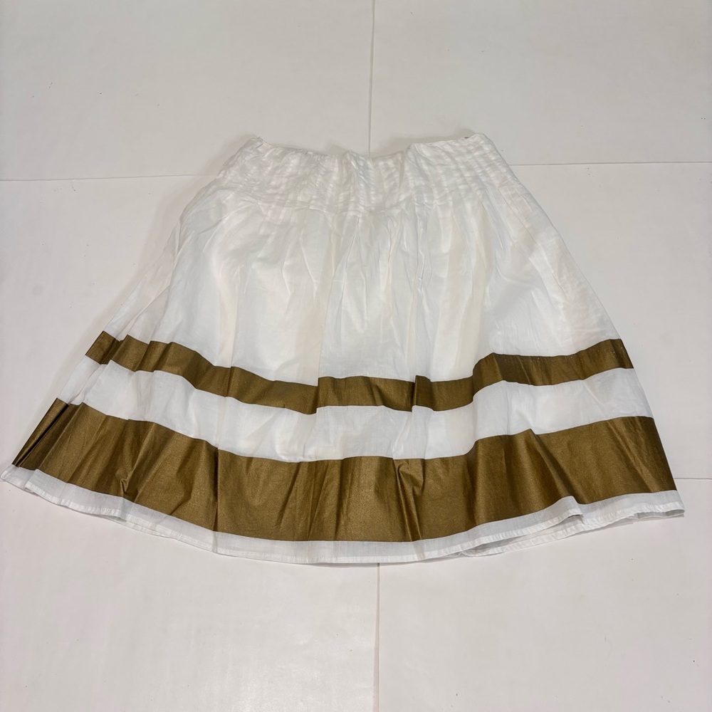 Stylish White and Gold A-Line Skirt
